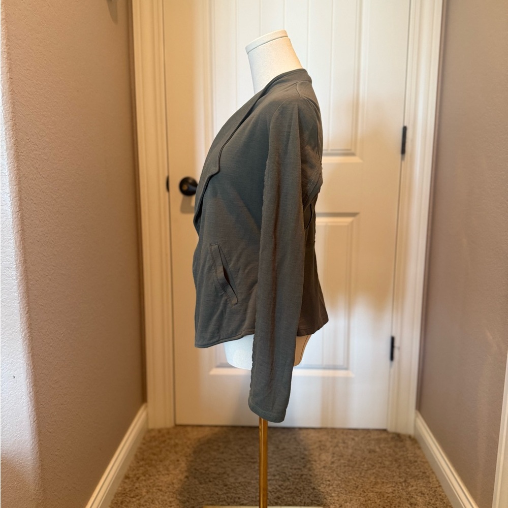 Caslon Olive Green Draped Collar Knot Blazer - Picture 4 of 6
